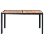 vidaXL Ensemble à manger d'extérieur 7Pièces Résine tressée acacia Noir