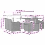 vidaXL Ensemble de canapé de jardin 7 Pièces Noir 100 x 55 x 73 cm