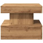 vidaXL Table basse avec lumières LED chêne artisanal 50x50x40 cm