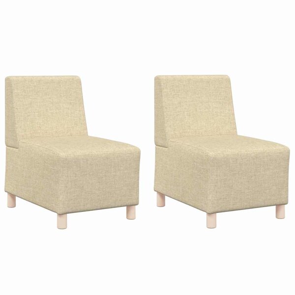 vidaXL Unité de Sofa Modulaire Sans Accoudoirs 2 Pièces Crème