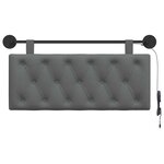 vidaXL Tête de lit suspendue Avec lumière LED Gris foncé Tissu