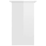 Bureau table poste de travail meuble d'ordinateur informatique étude brillant 80 x 45 x 74 cm bois d’ingénierie blanc 02_0023551