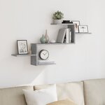 vidaXL Étagère murale gris béton 104x15x49 cm bois d'ingénierie