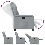 vidaXL Fauteuil inclinable Gris clair Tissu