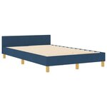 vidaXL Cadre de lit avec tête de lit Bleu 120 x 190 cm tissu