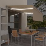 vidaXL Auvent automatique store capteur de vent LED 4 5x3 m Crème