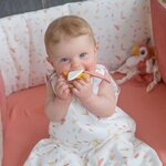 Couverture double face petites plumes multicolore - 75 x 100 cm