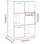 vidaXL Armoire de rangement Chêne fumé 60x29 5x90 cm