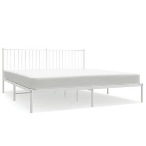 vidaXL Cadre de lit métal sans matelas et tête de lit blanc 183x213 cm