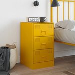 vidaXL Table de chevet jaune moutarde 34 5x39x62 cm acier