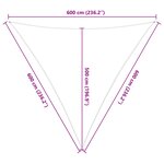 vidaXL Voile d'ombre 6 x 6 x 6 m 100   polyester Oxford Triangulaire