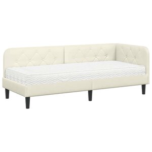 vidaXL Cadre de lit d'angle Crème 80 x 200 cm Velours