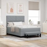 vidaXL Lit à ressorts avec matelas Gris clair 140 x 190 cm tissu
