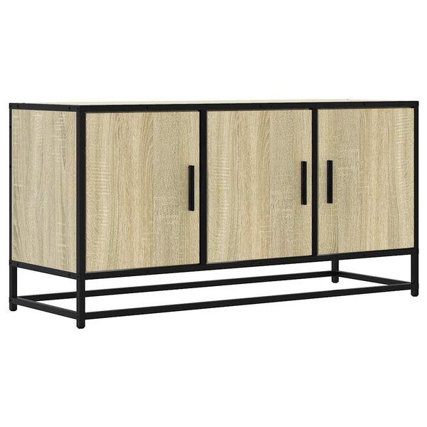 vidaXL Meuble TV chêne sonoma 100x35x50 cm bois d'ingénierie et métal