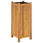 vidaXL Jardinière avec doublure 31x31x75 cm bois massif d'acacia