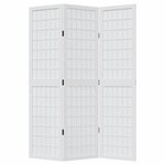 vidaXL Cloison de séparation 3 panneaux blanc bois de paulownia massif