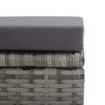 vidaXL Tabourets de jardin lot de 2 coussins Résine tressée Anthracite