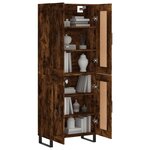 vidaXL Buffet haut Chêne fumé 69 5x34x180 cm Bois d'ingénierie