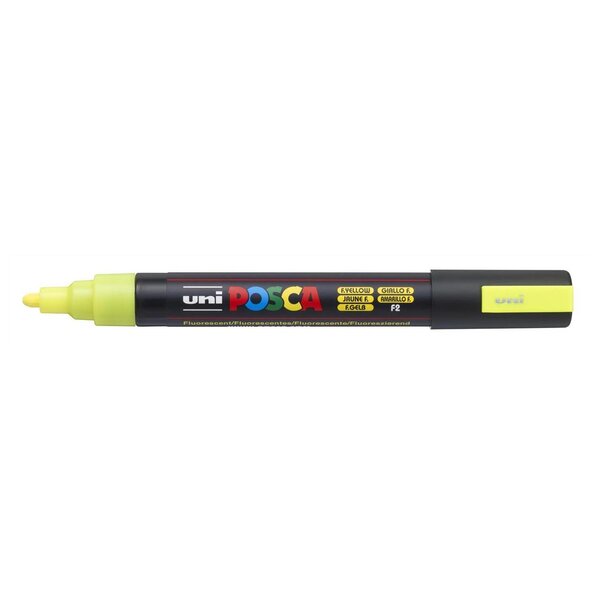 Marqueur pc5m pointe conique moyenne jaune fluo x 6 posca