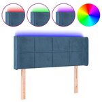 vidaXL Tête de lit à LED Bleu foncé 103x16x78/88 cm Velours