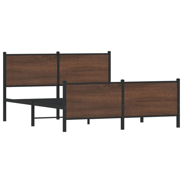 vidaXL Cadre de lit en métal sans matelas chêne marron 160x200 cm