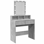 vidaXL Coiffeuse avec LED gris béton 80x41x144 5 cm