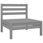 vidaXL Canapés centraux de jardin 2 Pièces gris bois de pin massif