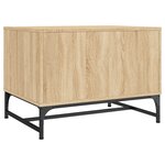 vidaXL Table basse avec portes en verre chêne sonoma 68 5x50x50 cm