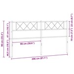 vidaXL Tête de lit de remplacement métal noir 200 cm