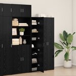 vidaXL Buffet Chêne Noir 30x42.5x185 cm Bois d'ingénierie