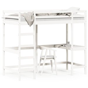 vidaXL Lit superposé sans matelas blanc 90x190 cm bois de pin massif