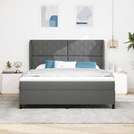 vidaXL Lit ressorts avec matelas gris foncé  180 x 200 cm en tissu