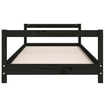 vidaXL Cadre de lit pour enfants noir 90x200 cm bois de pin massif