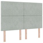 lit vidaXL Gris clair 160x200 cm Velours