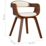 vidaXL Chaise à manger Crème Similicuir et bois courbé