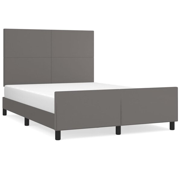 vidaXL Cadre de lit avec tête de lit Gris 140x200 cm Similicuir