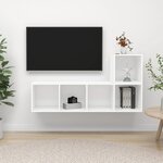 vidaXL Ensemble de meuble TV 2 Pièces Blanc Bois d'ingénierie