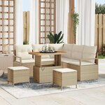 vidaXL Ensemble de canapé de jardin 8 Pièces Beige Poly rotin