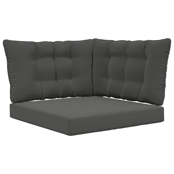 vidaXL Coussin de canapé d'extérieur 3 Pièces Anthracite Polyester