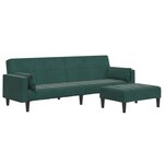 vidaXL Canapé-lit à 2 places avec repose-pied vert foncé velours