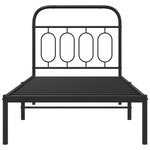 vidaXL Cadre de lit métal sans matelas avec tête de lit noir 80x200 cm