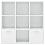 vidaXL Bibliothèque Blanc brillant 98x30x98 cm Bois d’ingénierie