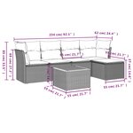 vidaXL Salon de jardin avec coussins 6 Pièces beige résine tressée