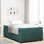 vidaXL Cadre de lit avec matelas Vert foncé 120 x 200 cm tissu
