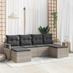 vidaXL Ensemble de canapé de jardin avec coussin 6 Pièces Gris clair