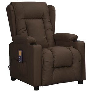 vidaXL Fauteuil de massage Marron Similicuir