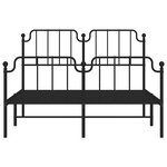 vidaXL Cadre de lit métal sans matelas avec pied de lit noir 135x190cm