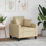 vidaXL Fauteuil Crème 60 cm Tissu