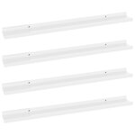 vidaXL Étagères murales 4 Pièces Blanc brillant 80x9x3 cm