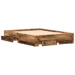 vidaXL Cadre de Lit avec Tiroirs Vieux bois Bois d'ingénierie 140 x 200 cm